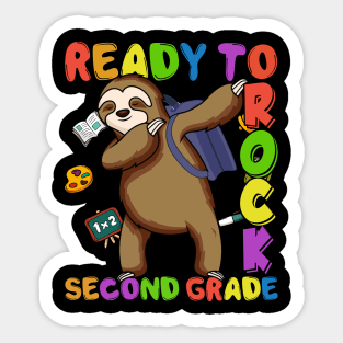 Dabbing 2nd Grade Sloth Back To School Sticker